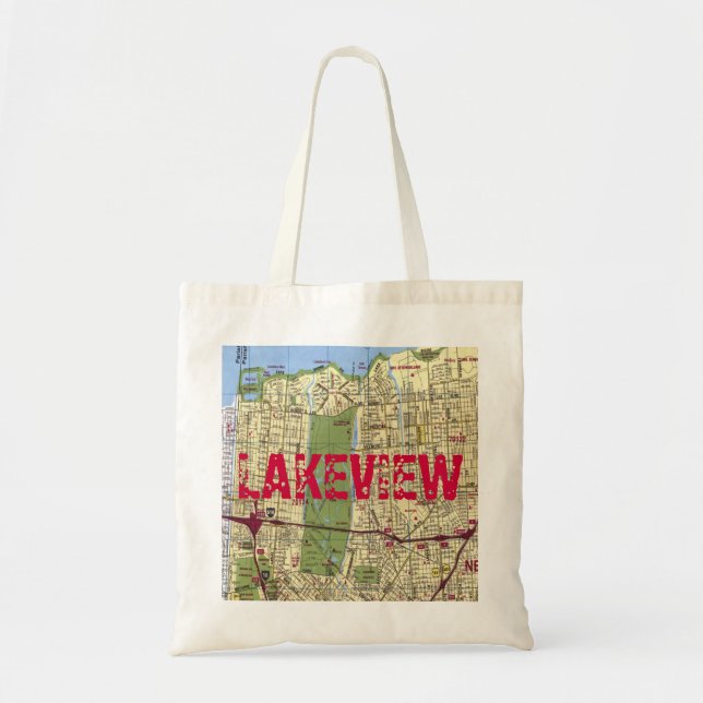 LAKEVIEW, New Orleans MAP Tote Bag (Front)