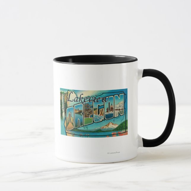 Lakeview, Oregon - Large Letter Scenes Mug (Right)