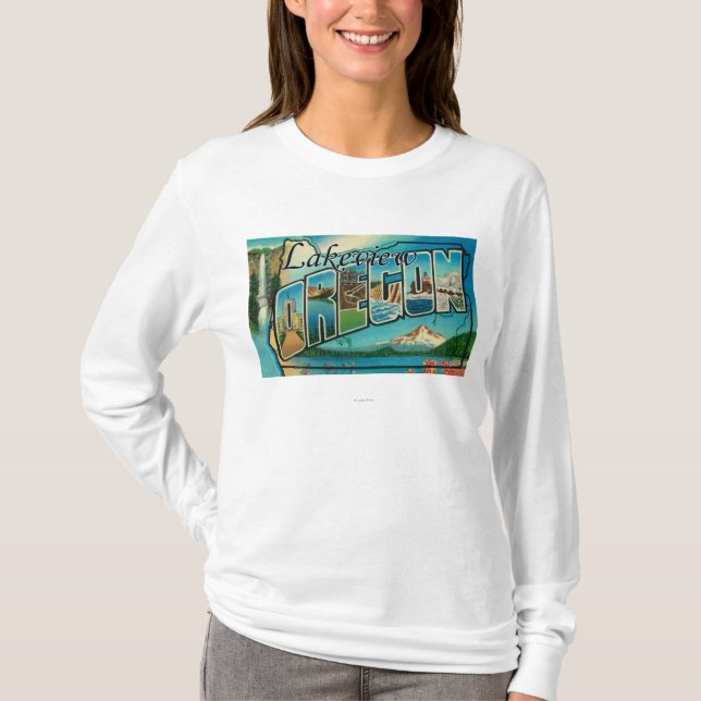 Lakeview, Oregon - Large Letter Scenes T-Shirt (Front)