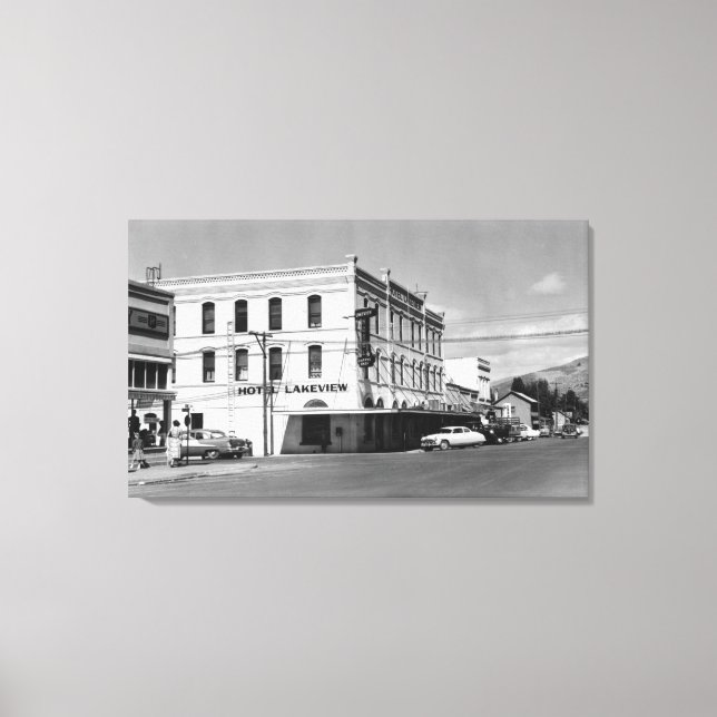 Lakeview, Oregon Main Street View Photograph #1 Canvas Print (Front)