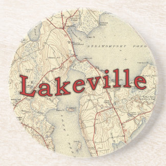 Lakeville Massachusetts Old Map Coaster