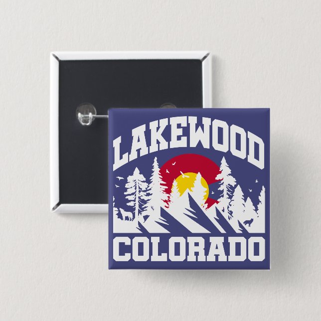 Lakewood,Colorado 15 Cm Square Badge (Front & Back)