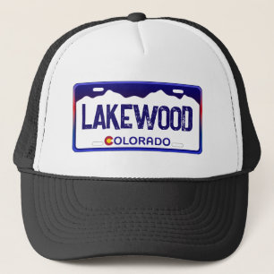 Lakewood Colorado blue license plate hat
