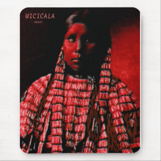 Lakhotah girl inside a tipi mouse mat