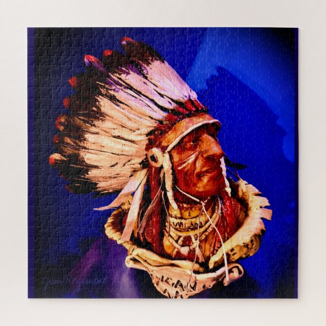 "Lakota Chief" original art Puzzle (Vertical)