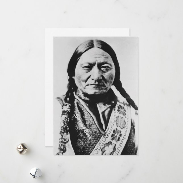 Lakota Chief Surrender: Sitting Bull Fort Buford Holiday Card (Front/Back In Situ)