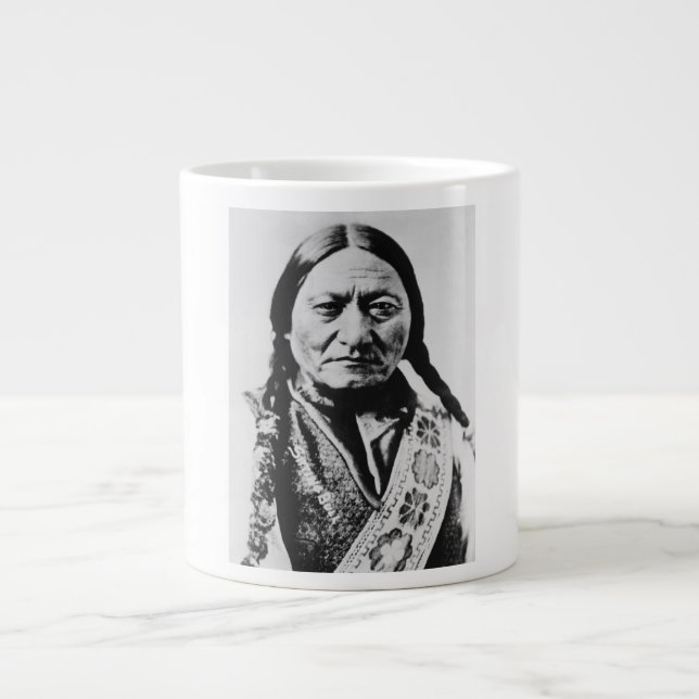 Lakota Chief Surrender: Sitting Bull Fort Buford Large Coffee Mug (Front)