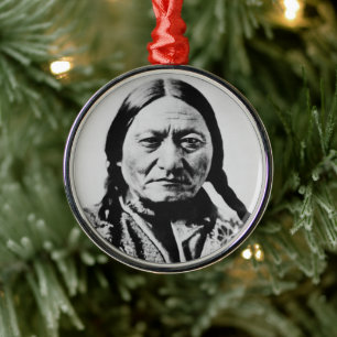 Lakota Chief Surrender: Sitting Bull Fort Buford Metal Tree Decoration