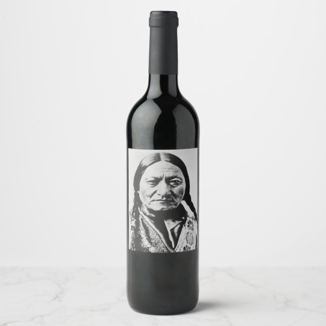Lakota Chief Surrender: Sitting Bull Fort Buford Wine Label (Front)