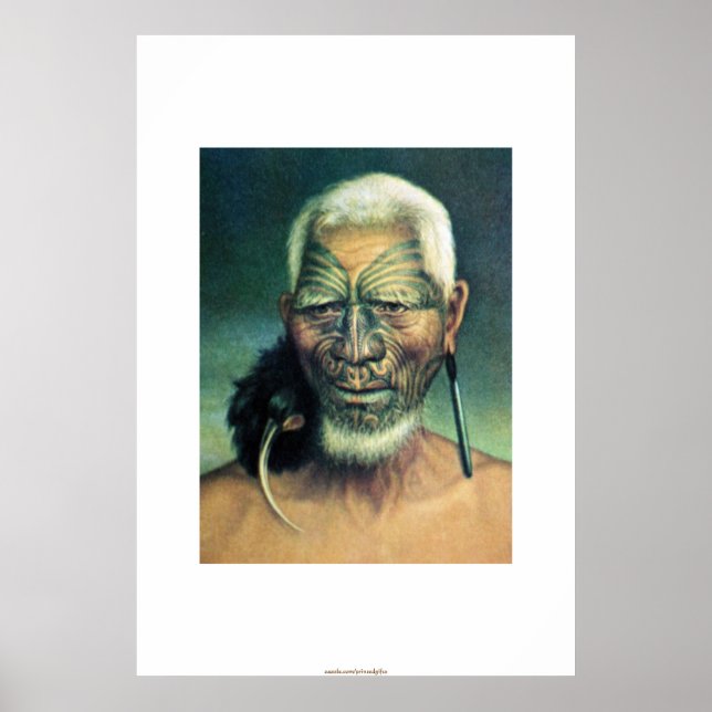 Lakota Chieftain Art & Native American Poem Poster (Front)