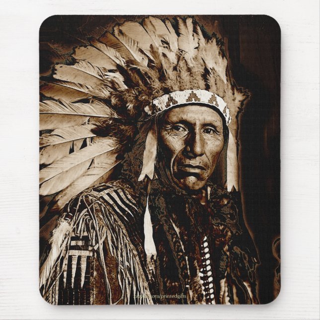 Lakota Historic Native American Chief Eagle Dog Mouse Mat (Front)