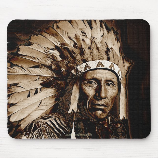 Lakota Historic Native American Chief Eagle Dog Mouse Mat (Front)