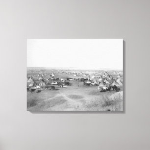 Lakota "Hostile Indian Camp" Photograph Canvas Print