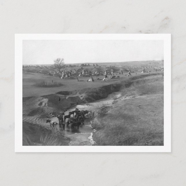 Lakota Indian Camp at the White Clay Postcard (Front)