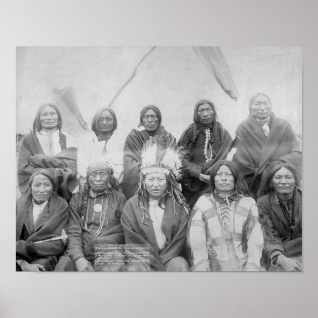 Lakota Indian Chiefs who Met General Miles to En Poster (Front)