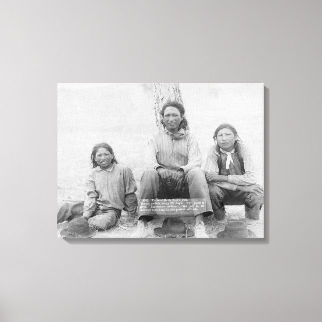 Lakota Indian Teenagers in Western Dress Canvas Print (Front)