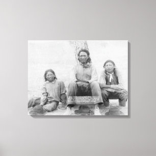 Lakota Indian Teenagers in Western Dress Canvas Print