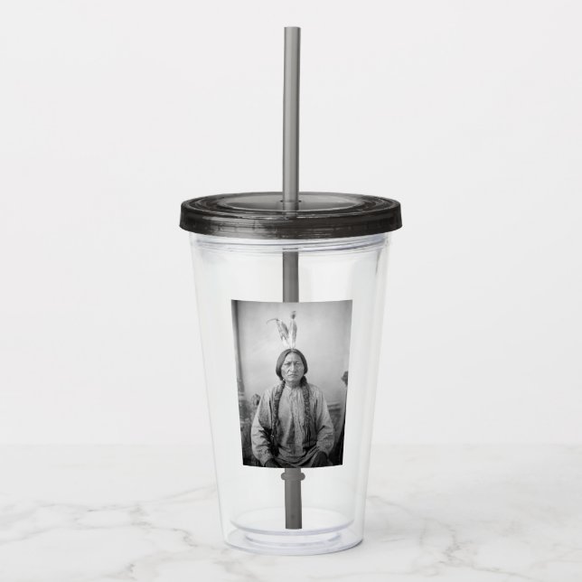 Lakota Leader Sitting Bull Native American Indian  Acrylic Tumbler (Front)