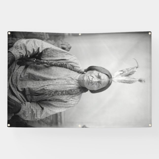 Lakota Leader Sitting Bull Native American Indian  Banner (Horizontal)