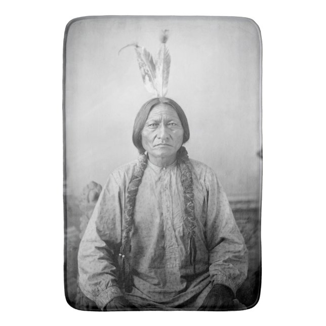 Lakota Leader Sitting Bull Native American Indian  Bath Mat (Front Vertical)