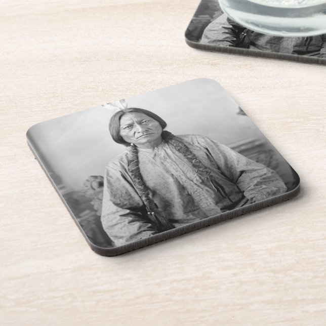 Lakota Leader Sitting Bull Native American Indian  Coaster (Left Side)