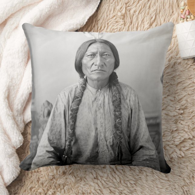 Lakota Leader Sitting Bull Native American Indian  Cushion (Blanket)