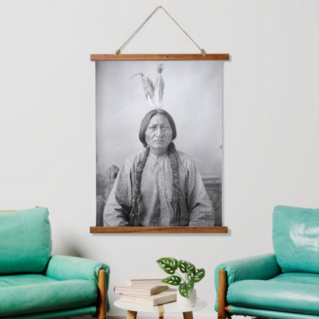 Lakota Leader Sitting Bull Native American Indian  Hanging Tapestry (Living Room)