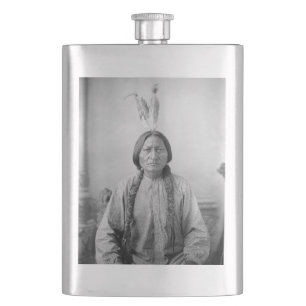 Lakota Leader Sitting Bull Native American Indian Hip Flask