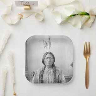 Lakota Leader Sitting Bull Native American Indian Paper Plate