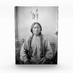 Lakota Leader Sitting Bull Native American Indian Photo Block