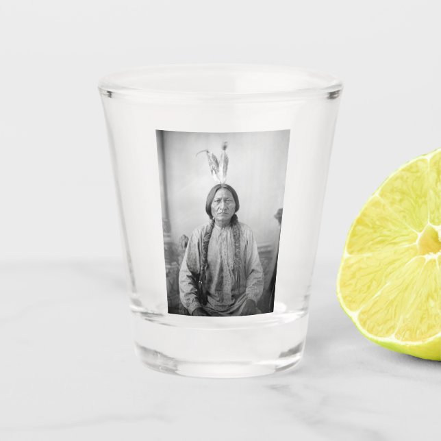 Lakota Leader Sitting Bull Native American Indian  Shot Glass (Front)