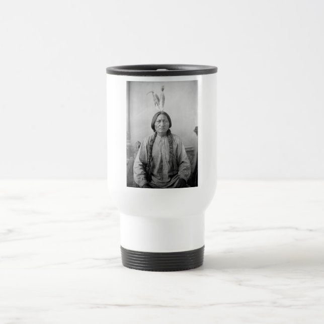 Lakota Leader Sitting Bull Native American Indian  Travel Mug (Center)