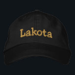 Lakota Personalised Baseball Cap / Hat<br><div class="desc">Lakota Personalised Embroidered Baseball Cap / Baseball Hat in black with gold lettering,  by 369MyName.</div>