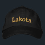 Lakota Personalised Baseball Cap / Hat<br><div class="desc">Lakota Personalised Embroidered Baseball Cap / Baseball Hat in black with gold lettering,  by 369MyName.</div>