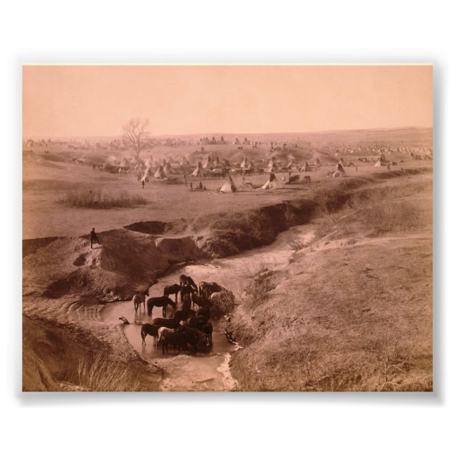 Lakota Tipi Camp Photo Enlargement (Front)