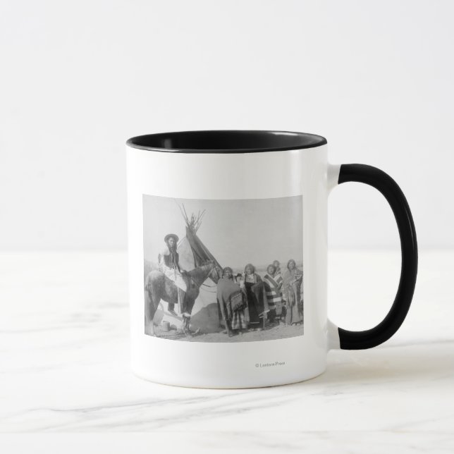 Lakota Women with Infants and Man on Horseback Mug (Right)