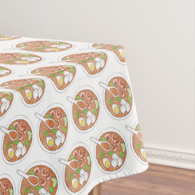 Laksa Spicy Malaysian Coconut Noodle Soup Food Tablecloth (In Situ)
