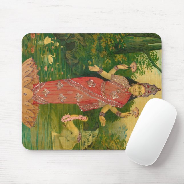 Lakshmi by Raja Ravi Varma Mouse Mat (With Mouse)