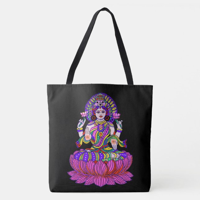 Lakshmi Diwali Festival Goddess of Good Fortune Tote Bag (Front)