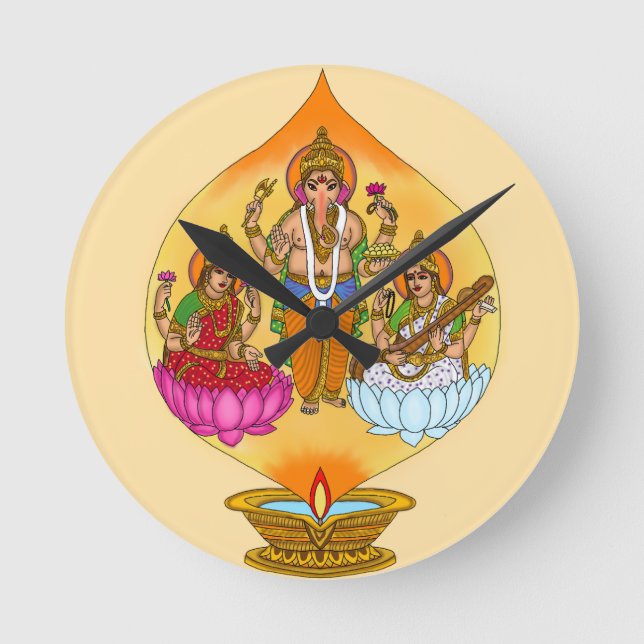 Lakshmi Ganesh Wall Clock (Front)