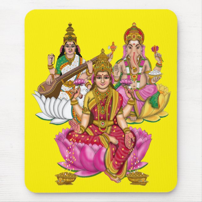 Lakshmi Ganesha Mouse Cover Mat (Front)