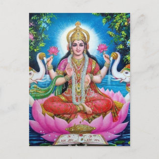 Lakshmi Goddess of Love, Prosperity, and Wealth Postcard