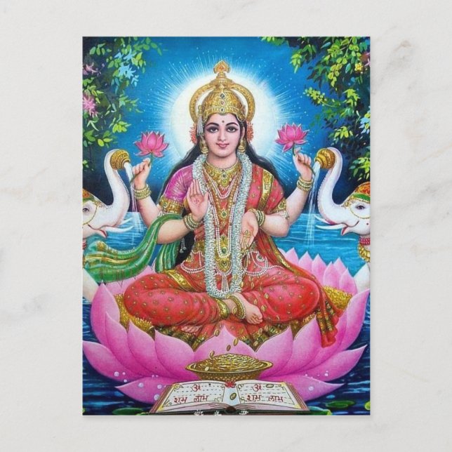 Lakshmi Goddess of Love, Prosperity, and Wealth Postcard (Front)