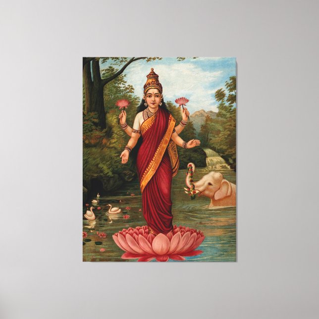 Lakshmi Goddess of Wealth Fortune and Prosperity Canvas Print (Front)