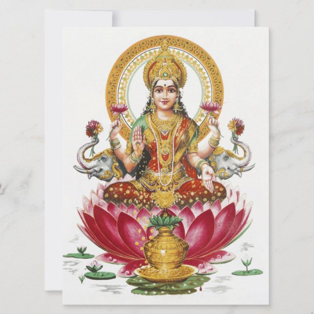 Lakshmi Hindu Goddess Card (Front)