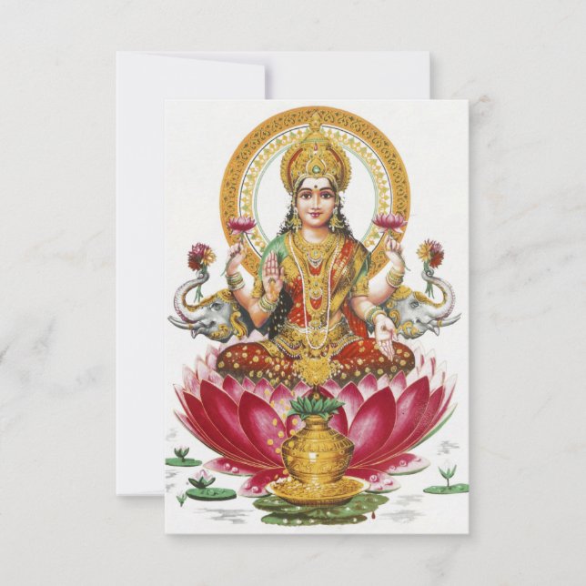 Lakshmi Hindu Goddess Thank You Card (Front)