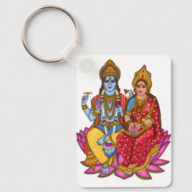 Lakshmi Narayan Sticker Key Ring (Front)