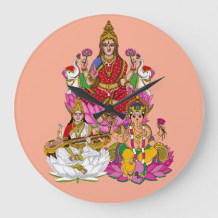 Lakshmi Saraswati Ganesha Wall Clock