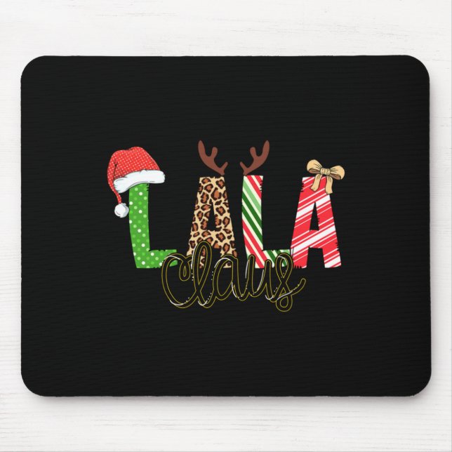 Lala Claus Xmas Happy Family New Santa Claus Chris Mouse Mat (Front)