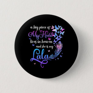 Lala Lives in Heaven Memorial Grandma Grandchild 6 Cm Round Badge